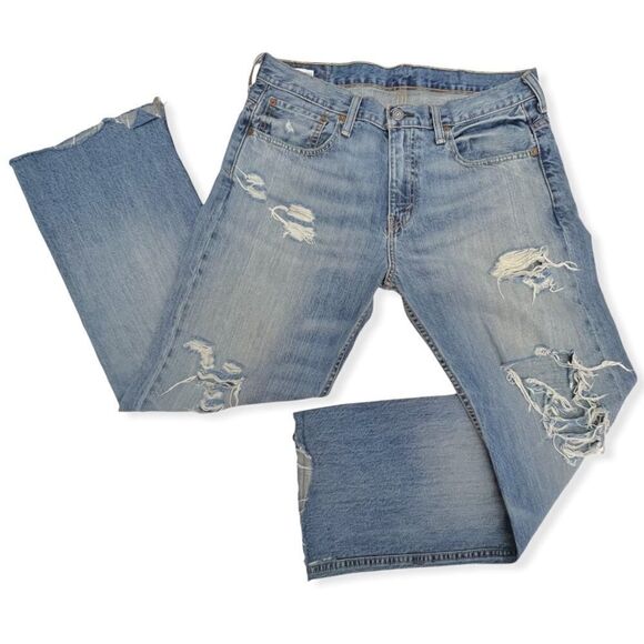 Levi's Distressed 569 Loose Straight Fit Jeans - Picture 3 of 13